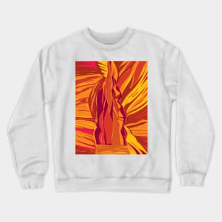 Navajo Upper Antelope Canyon in Lake Powell Navajo Tribal Park Arizona USA WPA Art Poster Crewneck Sweatshirt